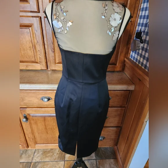 Coast Hermosa Dress Black Duchess Satin Sleeveless Size 4 (NWT) - Picture 12 of 16